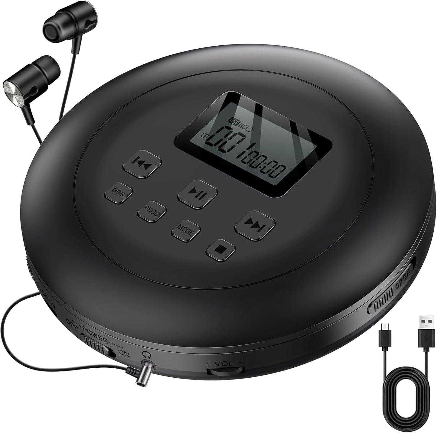 Gueray Portable CD Player Personal with Headphones White - GuerayGueray Portable CD Player Personal with Headphones White