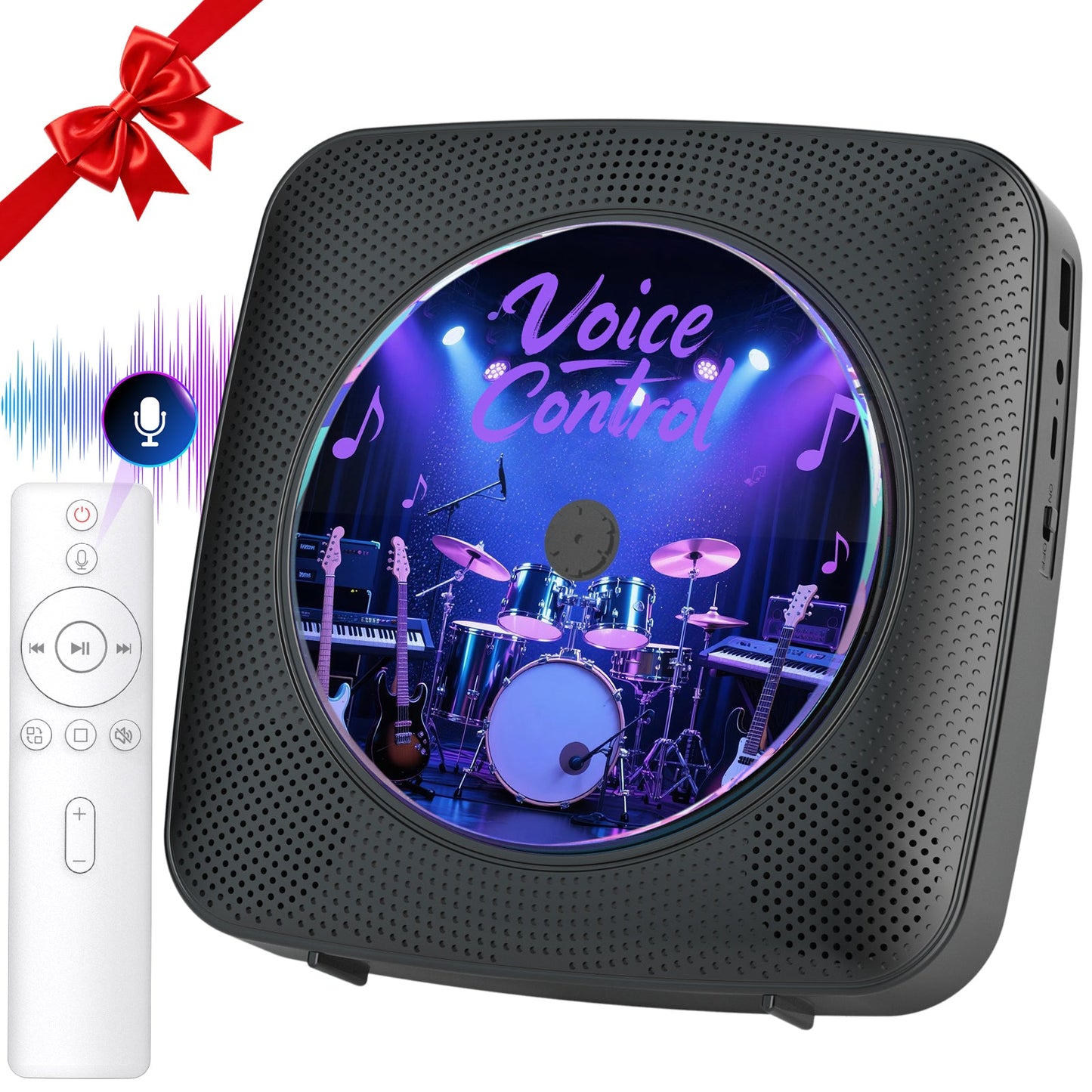 Gueray Y01 Voice - Controlled Portable CD Player – Hi - Fi Speaker - 1800mAh Rechargeable Battery