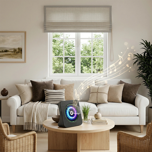 Gueray KC906 CD Player Portable Bluetooth Desktop Black & White