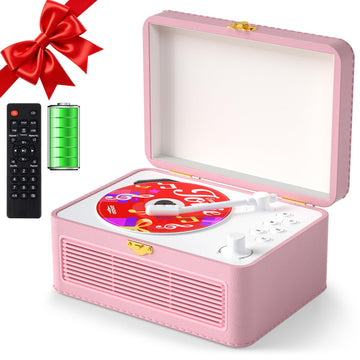 Gueray Y02 蓝牙Hi-Fi CD播放器，黑色金属机身，显示屏和控制按钮，支持无线连接和CD播放功能
