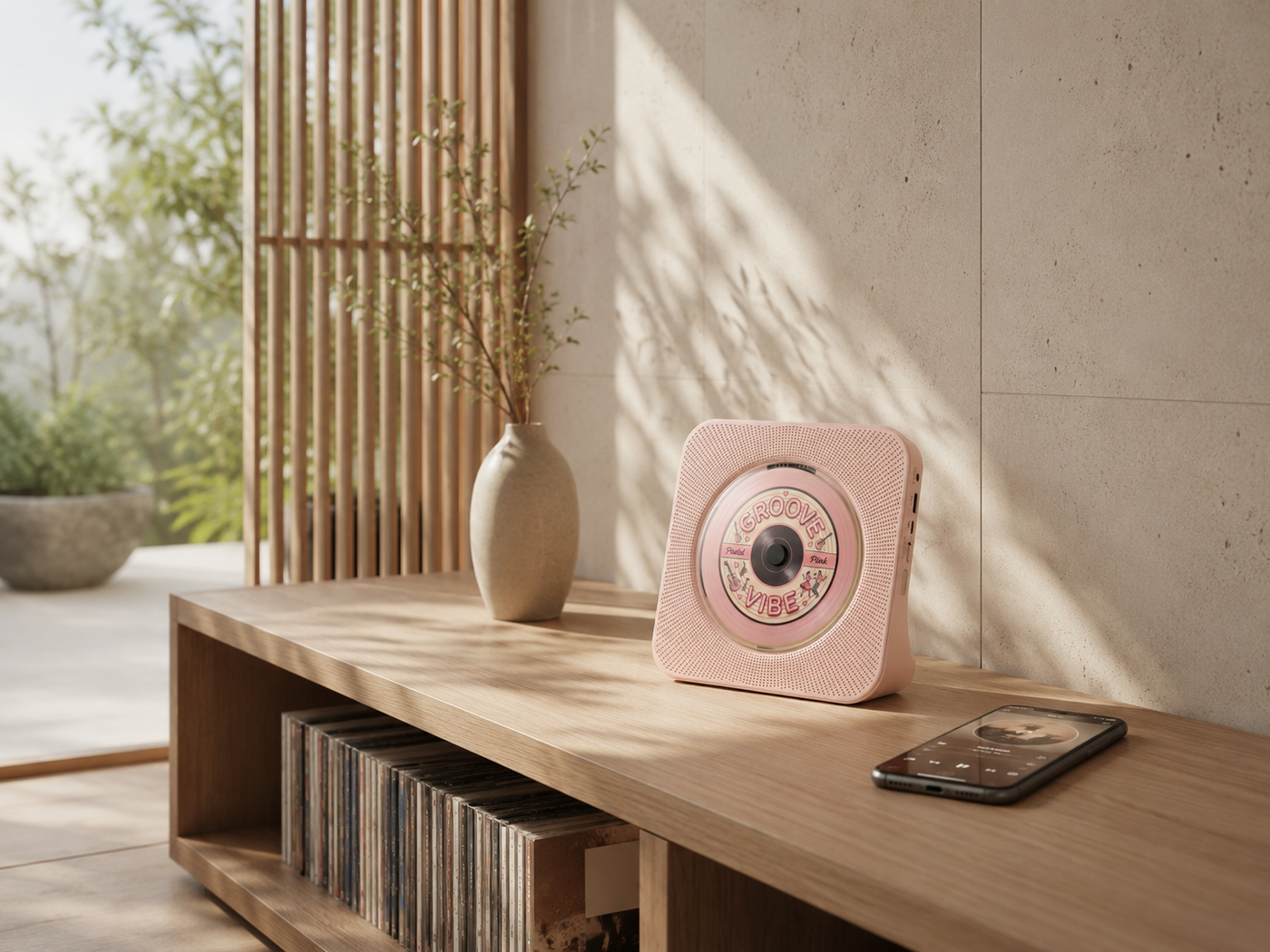 CDs and phone music in one place