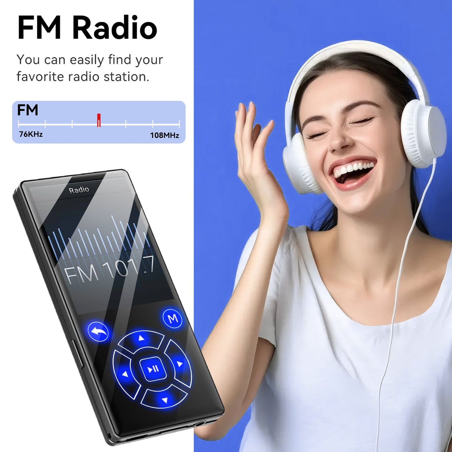 Gueray Bluetooth MP3 Player, Lossless Sound Quality, FM Radio（P3） - GuerayGueray Bluetooth MP3 Player, Lossless Sound Quality, FM Radio（P3）
