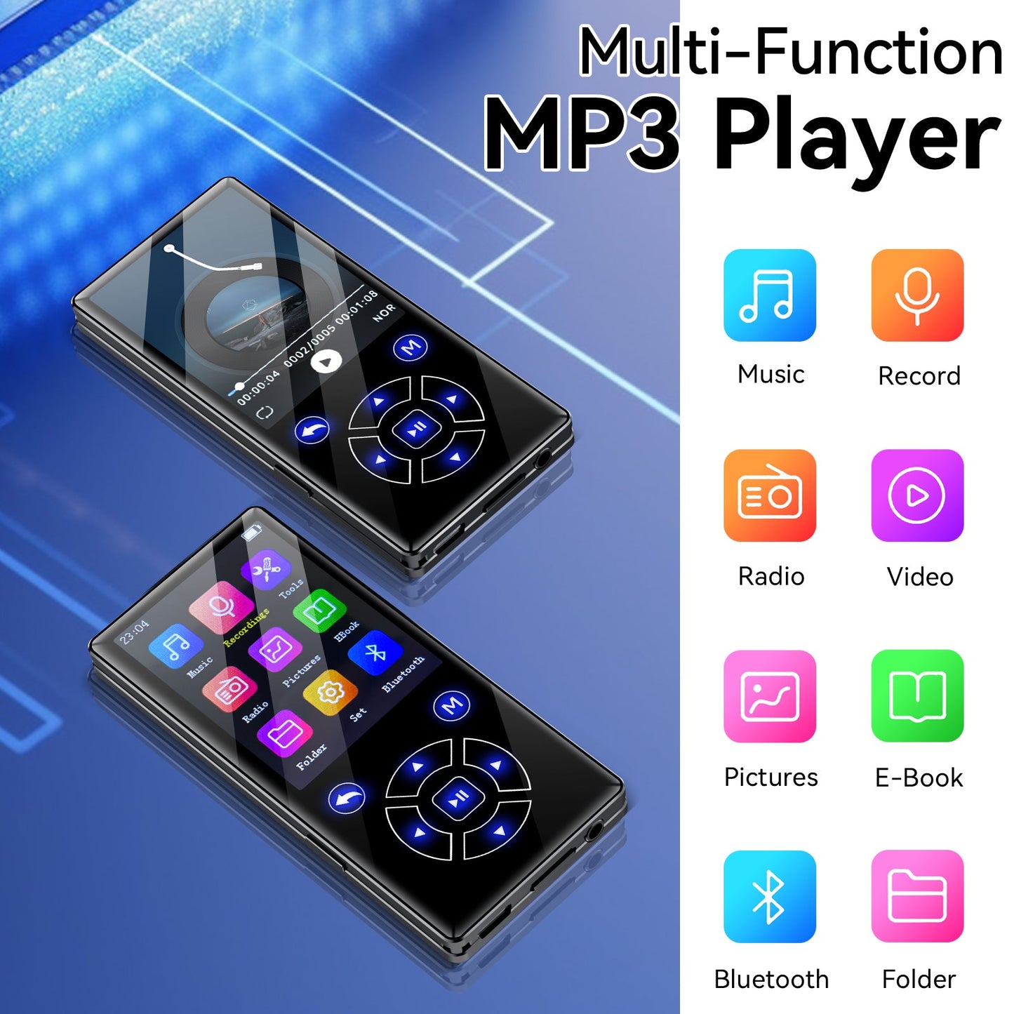 Gueray Bluetooth MP3 Player, Lossless Sound Quality, FM Radio（P3） - GuerayGueray Bluetooth MP3 Player, Lossless Sound Quality, FM Radio（P3）