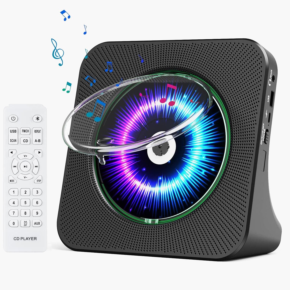 Gueray CD Player Portable Bluetooth Desktop Black & White - GuerayGueray CD Player Portable Bluetooth Desktop Black & White
