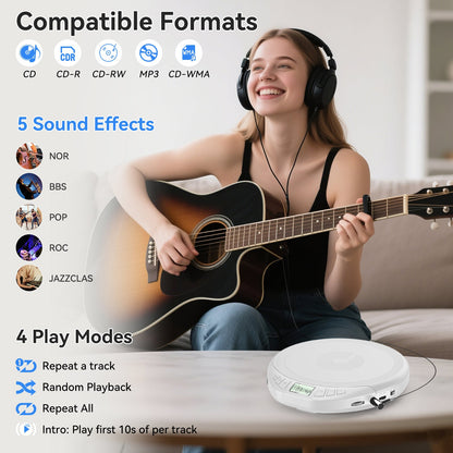 Gueray H01 Portable CD High Quality Sound Player with Free Earphones - GuerayGueray H01 Portable CD High Quality Sound Player with Free Earphones