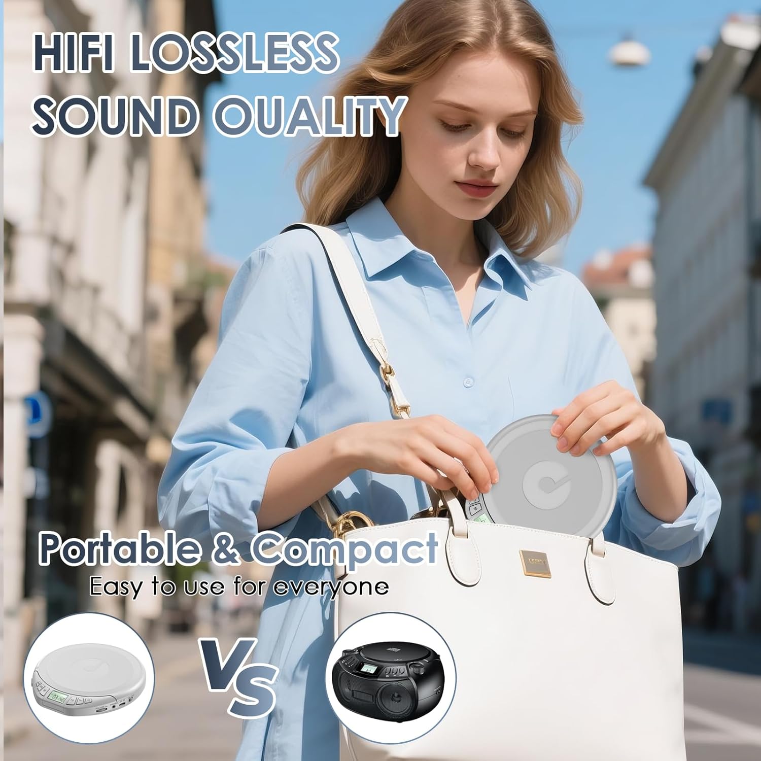 Gueray H01 Portable CD High Quality Sound Player with Free Earphones - GuerayGueray H01 Portable CD High Quality Sound Player with Free Earphones