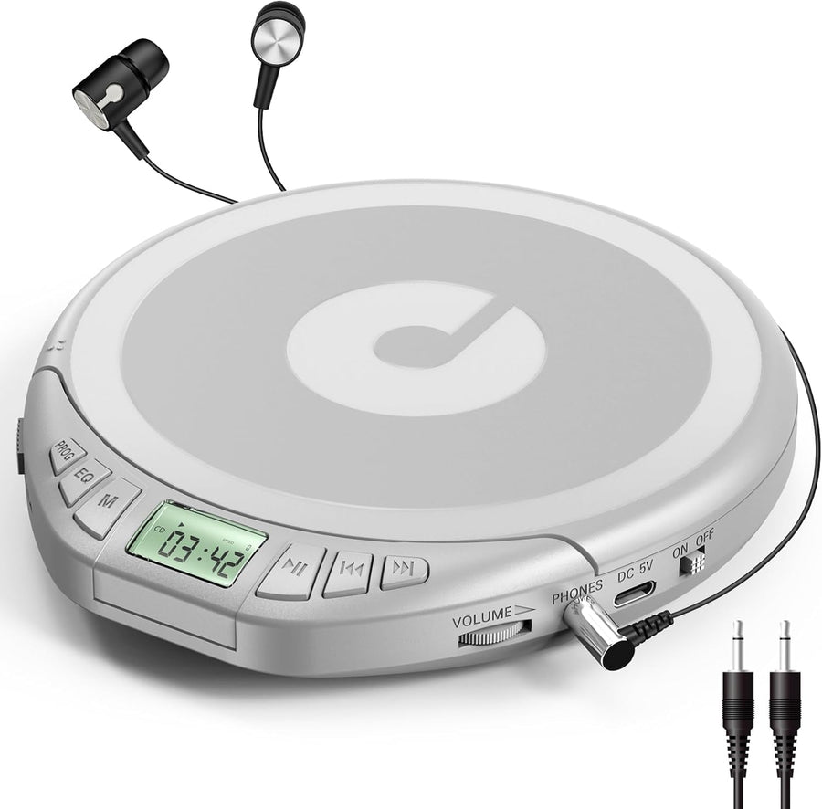 Gueray H01 ポータブル CD 高音質プレーヤー（イヤホン付き） 