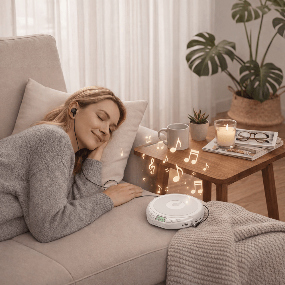 Gueray H01 Portable CD Player High Quality Sound with Free Earphones - GuerayGueray H01 Portable CD Player High Quality Sound with Free Earphones