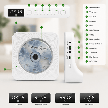 Gueray KC906 Portable Bluetooth CD Player - GuerayGueray KC906 Portable Bluetooth CD Player