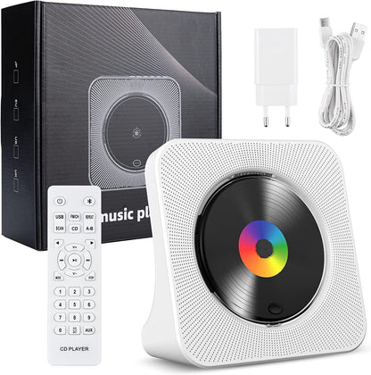 Gueray Portable Bluetooth CD Player – Desktop Design, High - Quality Sound, White - GuerayGueray Portable Bluetooth CD Player – Desktop Design, High - Quality Sound, White