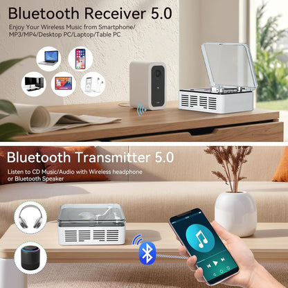 Gueray White CD Player – Bluetooth, Hi - Fi Stereo & FM Radio - GuerayGueray White CD Player – Bluetooth, Hi - Fi Stereo & FM Radio