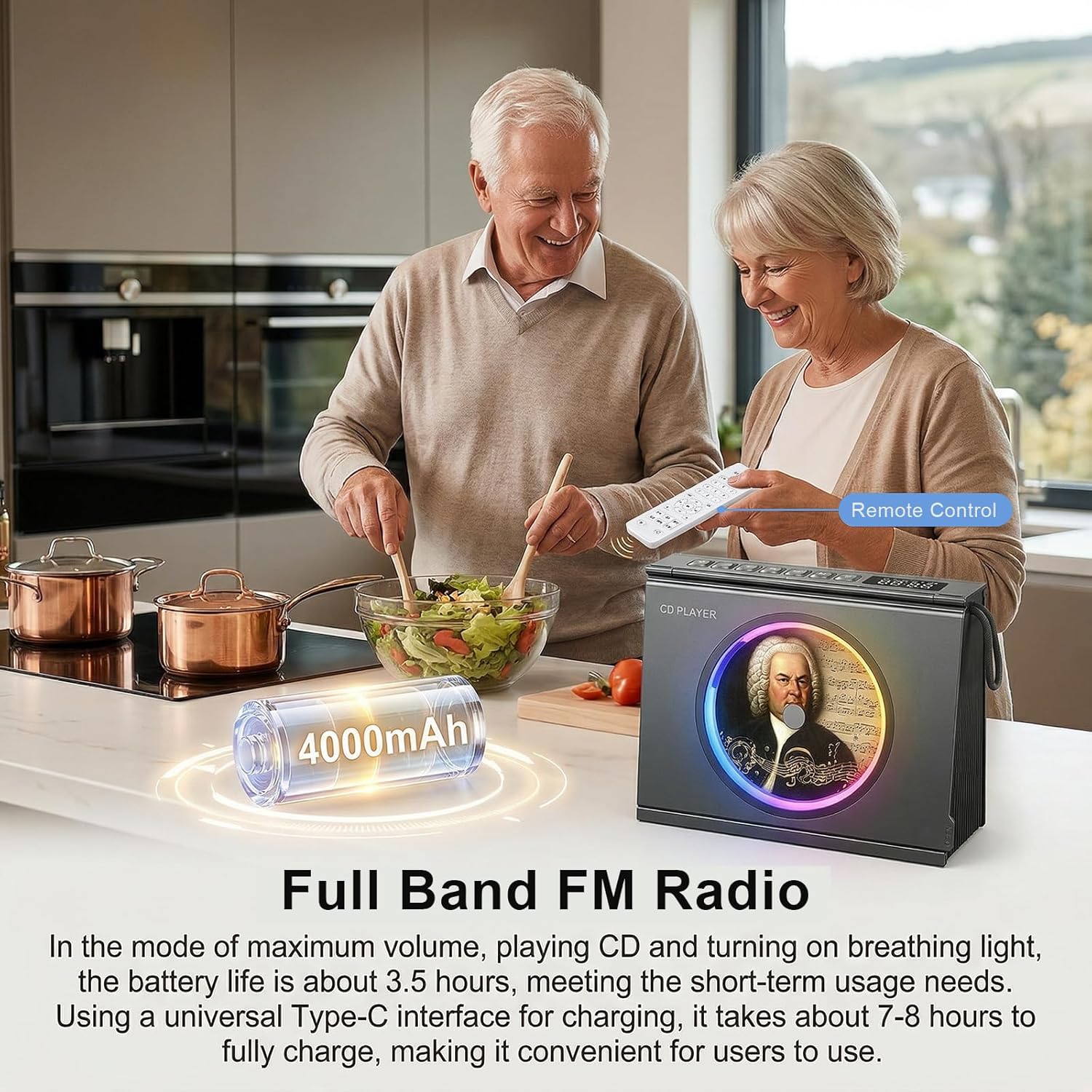 Gueray Y - 03 Portable CD Player with Light for Home - GuerayGueray Y - 03 Portable CD Player with Light for Home