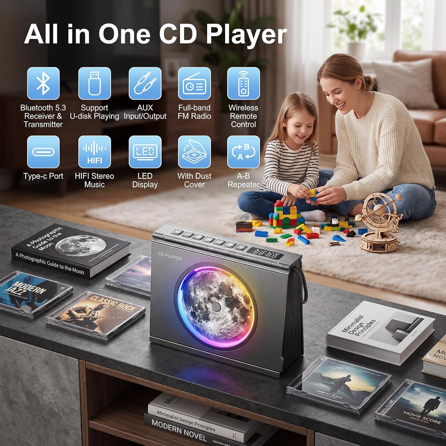 Gueray Y - 03 Portable CD Player with Light for Home - GuerayGueray Y - 03 Portable CD Player with Light for Home