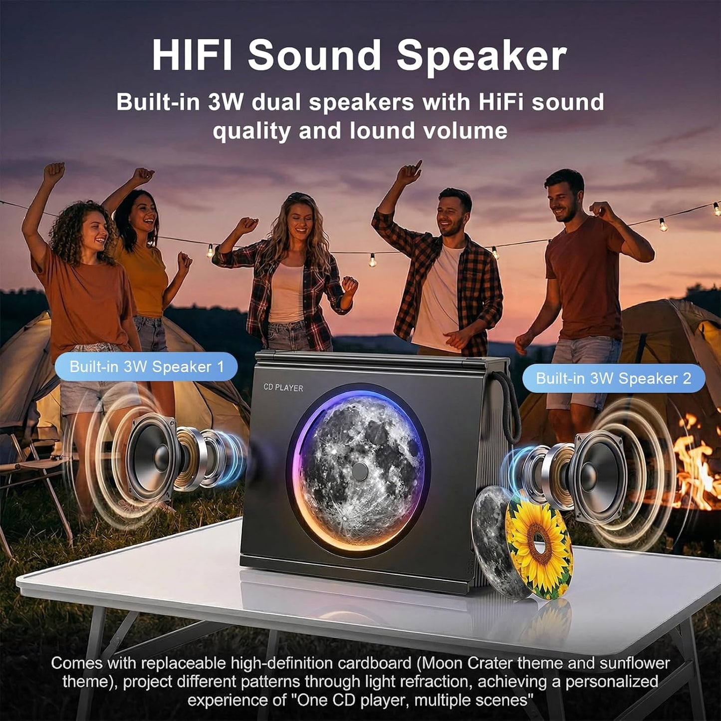 Gueray Y - 03 Portable CD Player with Light for Home - GuerayGueray Y - 03 Portable CD Player with Light for Home