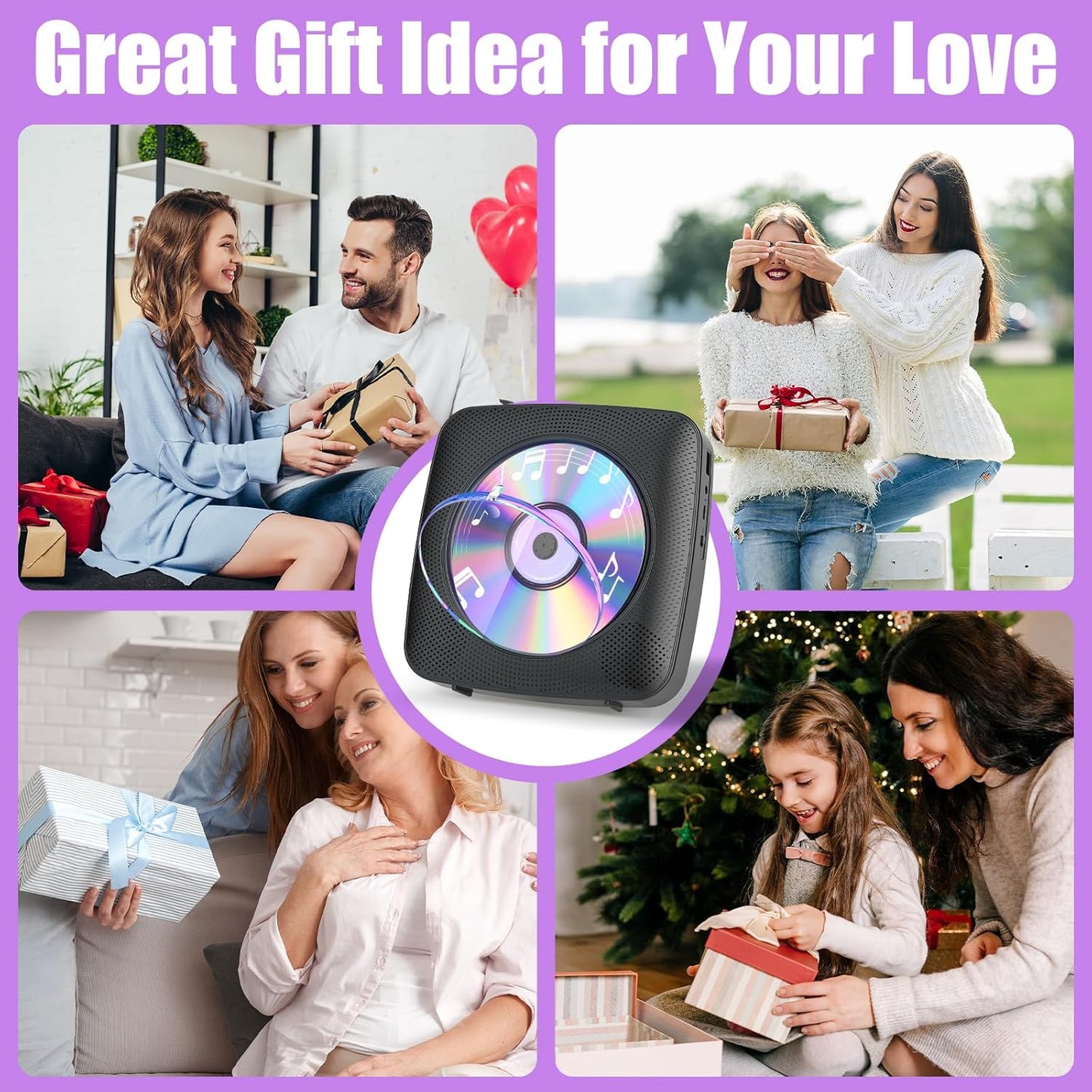 Gueray Y01 Portable CD Player – Bluetooth Hi - Fi Speaker, Wall Mountable - GuerayGueray Y01 Portable CD Player – Bluetooth Hi - Fi Speaker, Wall Mountable