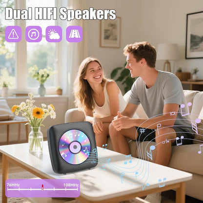 Gueray Y01 Portable CD Player – Bluetooth Hi - Fi Speaker, Wall Mountable - GuerayGueray Y01 Portable CD Player – Bluetooth Hi - Fi Speaker, Wall Mountable