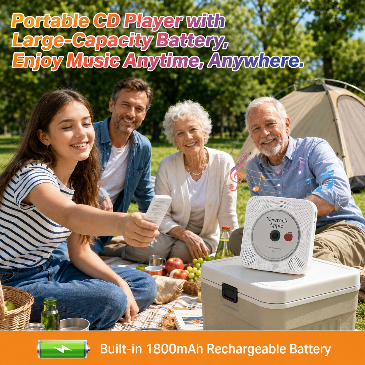 Gueray Y01 Voice - Controlled Portable CD Player - GuerayGueray Y01 Voice - Controlled Portable CD Player