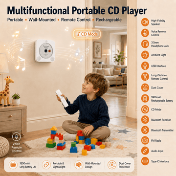 Gueray Y01 Voice - Controlled Portable CD Player - GuerayGueray Y01 Voice - Controlled Portable CD Player