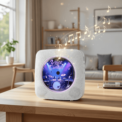 Gueray Y01 Voice-Controlled Portable CD Player – Hi-Fi Speaker - 1800mAh Rechargeable Battery - Gueray