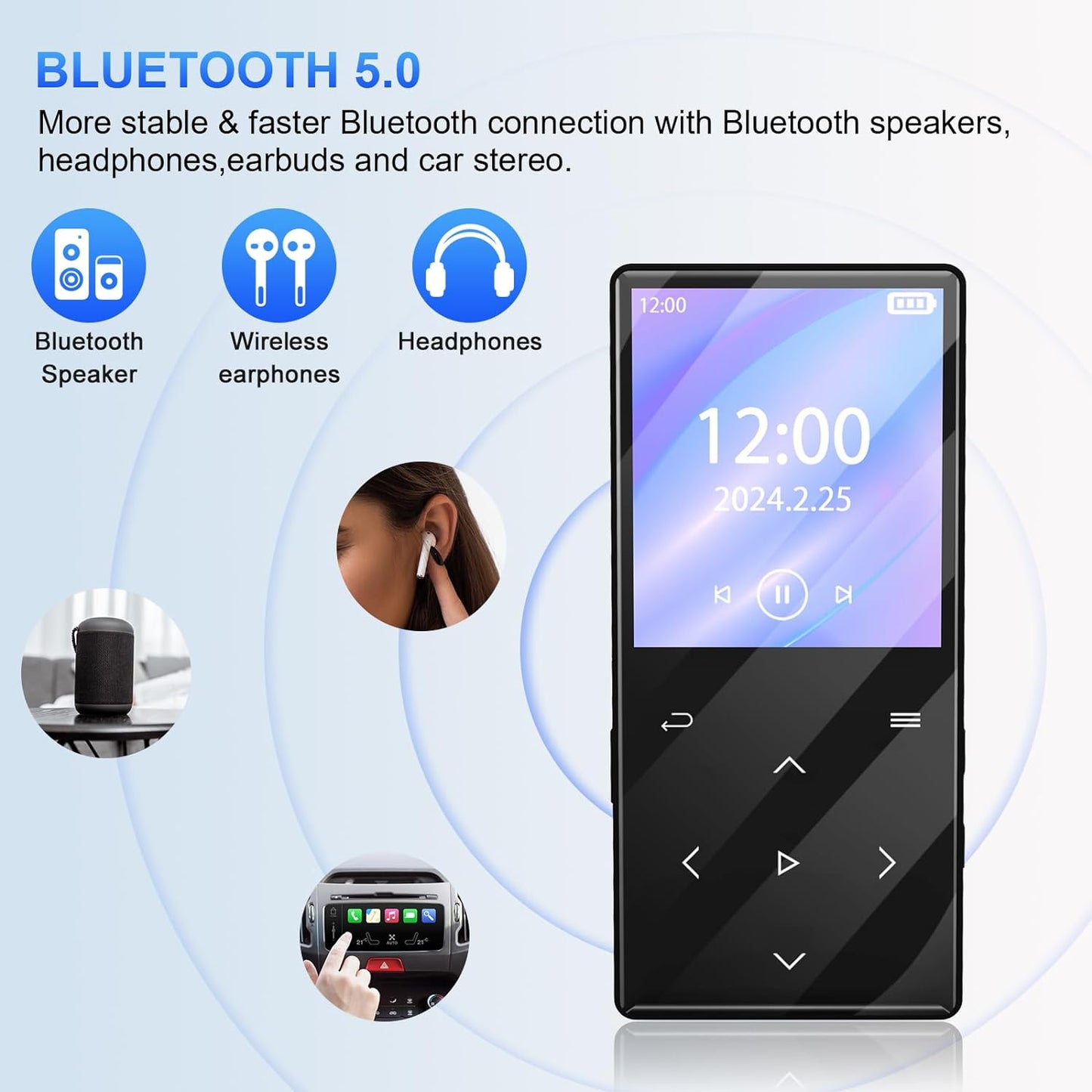 MP3 Players Bluetooth Support FM Radio Recorders TF Card (P5) - GuerayMP3 Players Bluetooth Support FM Radio Recorders TF Card (P5)