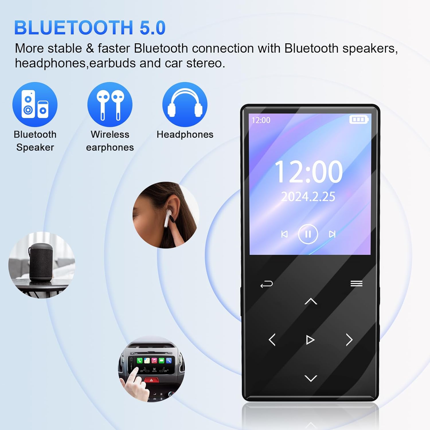 MP3 Players Bluetooth Support FM Radio Recorders TF Card (P5) - GuerayMP3 Players Bluetooth Support FM Radio Recorders TF Card (P5)